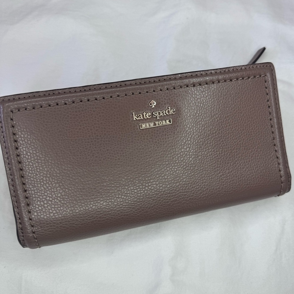 Kate Spade Taupe Leather Clutch